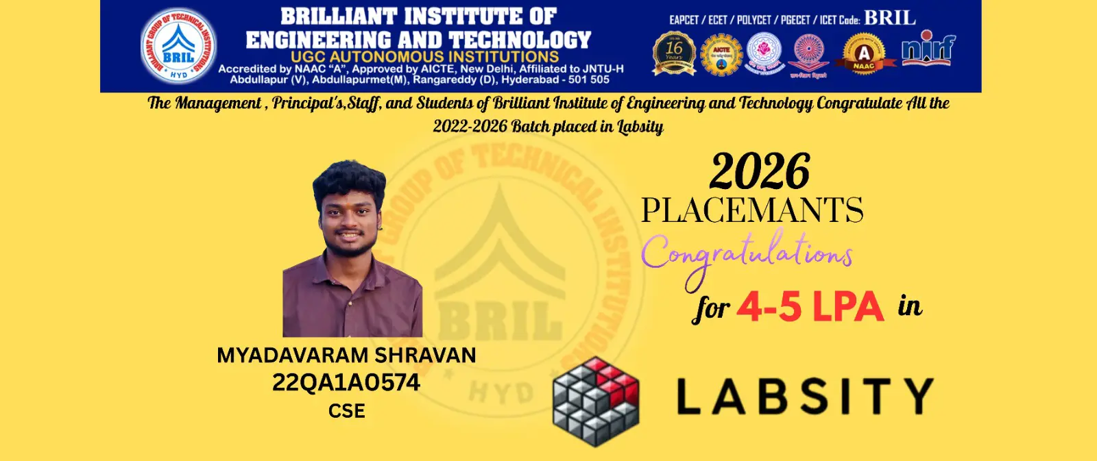 BRIL Placement 2025-26 – Student Success